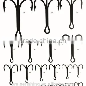 Red Paint High Carbon Steel PR-3551 O SHAUGHNESSY TREBLE Wholesale Fishing Hook thumbnail-1