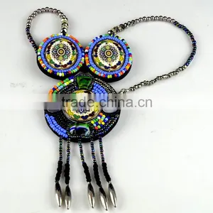 Beautiful Bohemian Wooden Beaded Necklace For Neck Applique/Bead Collar for Summer Clothes thumbnail-2