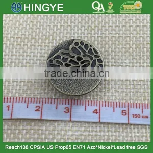19mm Antique Brass Metal Jeans Button thumbnail-4
