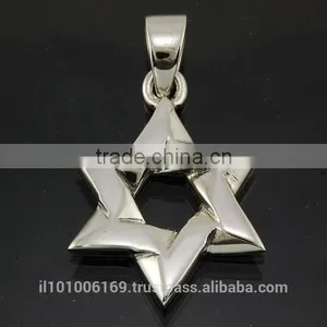 Plain Sterling Silver Star Of David Pendant, Pn64 thumbnail-1