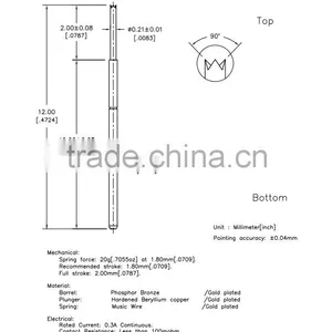 SP1-030120-F01 PCB ICT Testing Probe Needle in Socket and Electrical Testing thumbnail-1