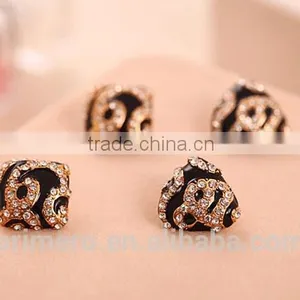 Fashion Leopard Print Crystal Triangle Square Gold Stud Earrings For Women Fancy Design thumbnail-4