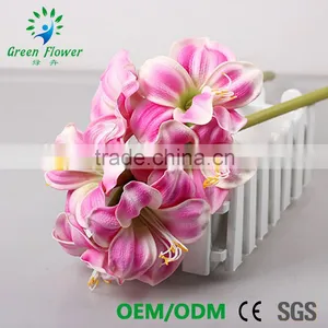 2016 Wholesale Multicolor Latex Artificial PU Flowers Amaryllis Real Touch Bouquet Wedding Bridal Decor Display Flower thumbnail-1
