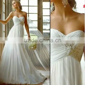 Bridal Dress 2015 New Stock US Size 2 to 22 White/Ivory Applique Beach Wedding Dresses thumbnail-1