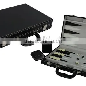 Leather Travel Suitcase of Backgammon Set thumbnail-2