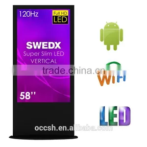 58 Inches Wifi Advertising Machine, LED Display Screen, Free Standing Kiosk thumbnail-1