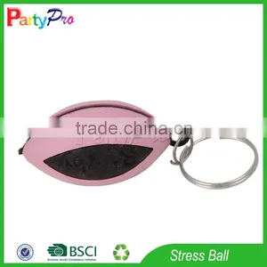 Partypro China Supplier High Quality PU Foam Custom Rygby Stress Ball With Keychain thumbnail-1