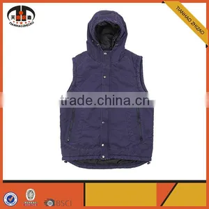 Fashionable Zipper Pockets Winter Man Vest Jacket With Hoodie thumbnail-1