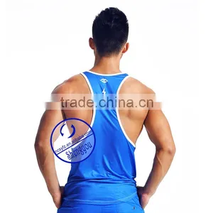 Custom 100% Polyester Men's Tank Tops Gym Stringer y Back Tank Top Men Wholesale thumbnail-4