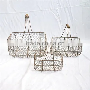 French Practical Antique Wire Basket Wholesale thumbnail-1