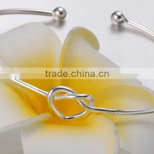 Tie the Love Knot Cuff Bracelets, Tie The True Bangle,925 Sterling Silver Love Knot Bracelet Wholesale thumbnail-2