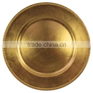 Damask Gold Wedding Charger Plate Cheap Price thumbnail-1
