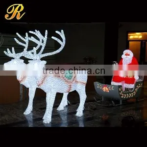 Led Lighted Horse Carriage With Santa Claus for Large Christmas Decoration thumbnail-4