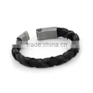 Magnet Clasp Bracelet Bead Stainless Steel Handmade Leather Bracelet thumbnail-1