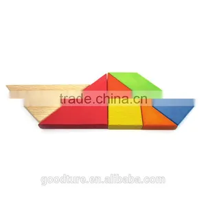 2015 Hot Sale Wooden IQ Intelligent Puzzle Tangram Seven Pieces Puzzle Model Number GAD1132 thumbnail-3