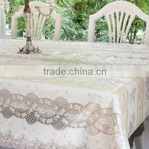 100% Vinyl Lace Table Cover,printed Coffee Tablecloth thumbnail-1