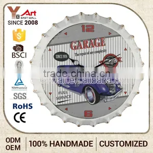 Elegant Top Quality Embroidery Design 3D Custom Beer Cap Poster Wall Clock thumbnail-1
