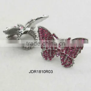Stretch Red Butterfly Ring thumbnail-1