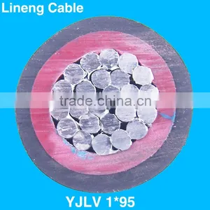 Lineng Wire Cable YJLV 1*95 Red Low Voltage 1 Core Aluminum Electrical Power Cable thumbnail-1