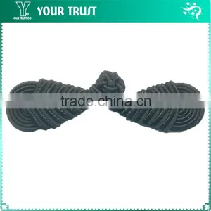 Height 2.2 Centermeter All Black Sew On 100% Nylon Chinese Knot Frog Buttons thumbnail-1