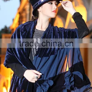 Womens Royal Blue Velvet Bridal Hats thumbnail-4