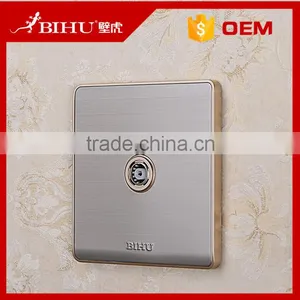 China Factory PC Brushed Stainless Steel Material tv Crt Wall Socket TV Socket for Sale thumbnail-3