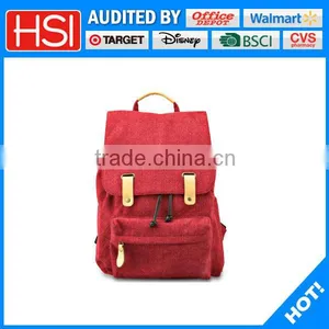 Red Color 100% Cotton Farbric Plush Backpack Drawstring thumbnail-1