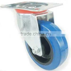 Swivel Blue Elastic Rubber Caster thumbnail-1
