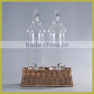 Wholesale Glass Juice Dispenser With Willow Stand thumbnail-2