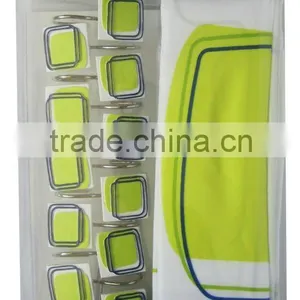 Home Classic 1 Pcs Shower Curtain and 12 Pcs Shower Curtain Hooks Set thumbnail-1