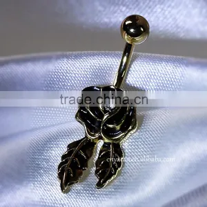 Wholesale 316L Surgical Steel Flower Crystal Navel Belly Rings Fake Industrial Piercing Jewelry thumbnail-1