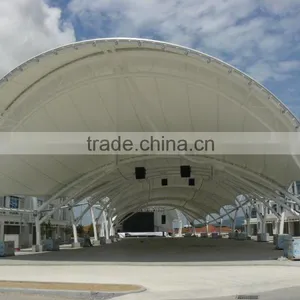 Wind Proof FERRARI PVC Coated Tensile Fabric Architecture Plaza Canopy in Malaysia thumbnail-1