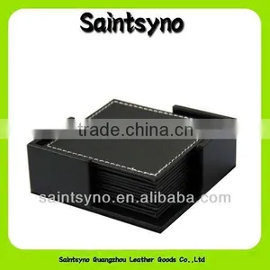 Made in China Custom Promotional Gift Leather Drink Coaster 13004B thumbnail-4