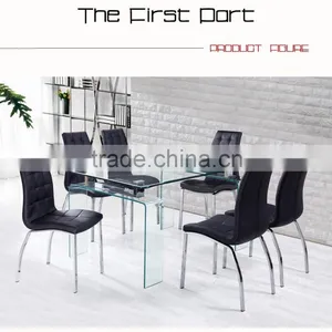 Latest Designs Dining Table Modern Tempered Glass Dining Table thumbnail-2