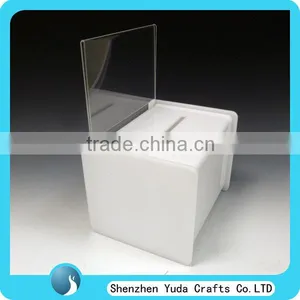 Cheap Transparent Acrylic Donation Money Box With Lock Key High Quality From China Supplier thumbnail-2