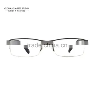Designer Inspired Half Rim Fashion Grey & White Men Metal Cool Eyewear Optical Frames Glasses HD640 thumbnail-3