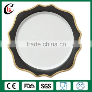 Wholesale High Grade 13 Inch Luxury Ceramic Decorative Gold Charger Plates for Wedding thumbnail-3