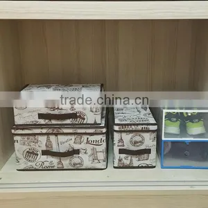 NEWEST Europe Textile Organizer Non Woven Storage Box With Lid thumbnail-4