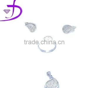 Popular Sterling Silver Set Tiny CZ Mirco Pave Setting Simple and Beautiful thumbnail-1