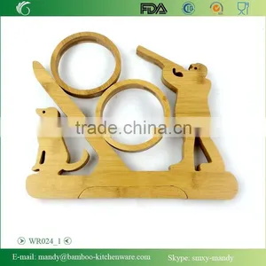 WR024 Foldable Bamboo Wine Rack With Funny Shape, Xingyuan Bamboo Rack thumbnail-2