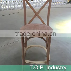 Wood Crossback Barstool thumbnail-1