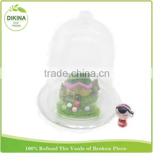 With Wood Base & Tray, Clear Borosilicate Decorative Jewelry Cake Cover Large/mini Jar Candle Holder, Dome Bell Glass Cloche thumbnail-6