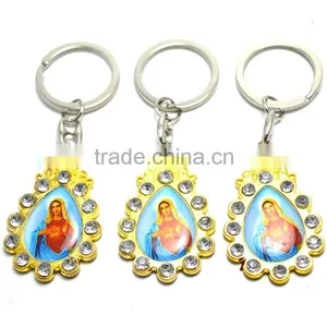 Key Chain Ring,catholism Key Chain With Rhinestone ,catholic Key Chain Rosary thumbnail-1
