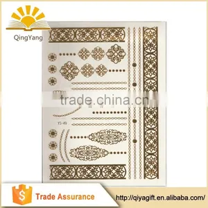 Flash Body Non Toxic Matellic Waterproof Temporary Sticker Gold Foil Tattoo thumbnail-1
