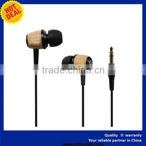 Wooden Earbuds With Mic 3.5mm Universal 1.3M Cable Earphones thumbnail-2