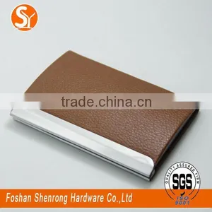 China Supplier Wholesale PU or Genuine Leather ID Card Holder With Magnetic Switch With Low Price thumbnail-2