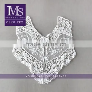 Hot Sale Fashion White Hollow Embroidery Cotton Neckline for Apparel thumbnail-1