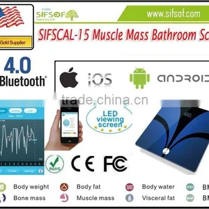 SIFSCAL-15 Muscle Mass Bathroom Scale, ITO Glass Surface, Measuring Bone Mass//BMI/BMR/ Visceral Fat/ Body Water thumbnail-1