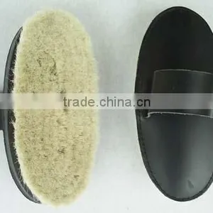 Leather Back Soft Goat Hair Horse Grooming Equipment thumbnail-1