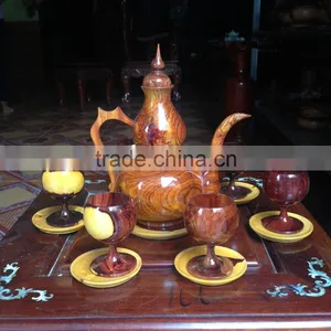 Wooden Tea Set Made in Vietnam, Sophisticated Tea Set, High Quality Wood Product thumbnail-3